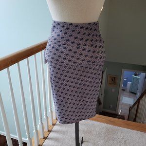 Lularoe Blue White Cassie Pencil Skirt XS NWT